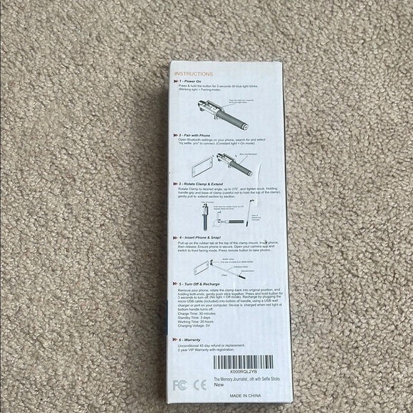 Bluetooth Selfie Stick - Blue - Picture 3 of 3